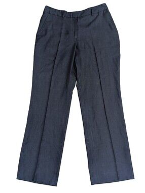 Doc & Amelia Blue Recycled Polyester Pleated Front Crease Trouser Pants Size 8